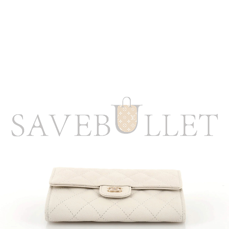Ch*el caviar quilted flap card holder wallet white ap0214 (11.3*7.5*2.5cm)